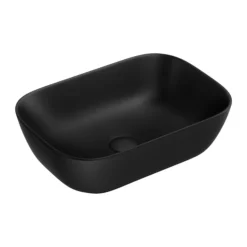 Arezzo 465 X 325mm Matt Black Curved Rectangular Counter Top Basin -Villeroy Shop azb465 n d1
