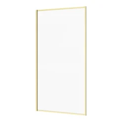 Arezzo Straight Square Shower Bath W. Brushed Brass Framed Fixed Screen -Villeroy Shop azbbfbathd1