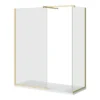 Arezzo Brushed Brass 10mm Glass 1700 X 700 Wet Room (inc. Screen, Side Panel + Tray)