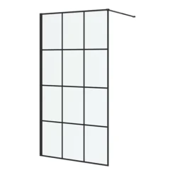 Arezzo 1700 X 700 Bath Replacement Wet Room (1000mm Matt Black Grid Screen W. Tray)