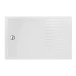 Arezzo Matt Black 1400 X 900 Grey Tinted Glass Wet Room (inc. Screen, Side Panel + Tray) -Villeroy Shop azbgtg1 detail1