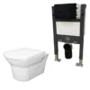 Arezzo Compact Toilet Fixing Frame With Dual Flush Cistern + Modern Toilet