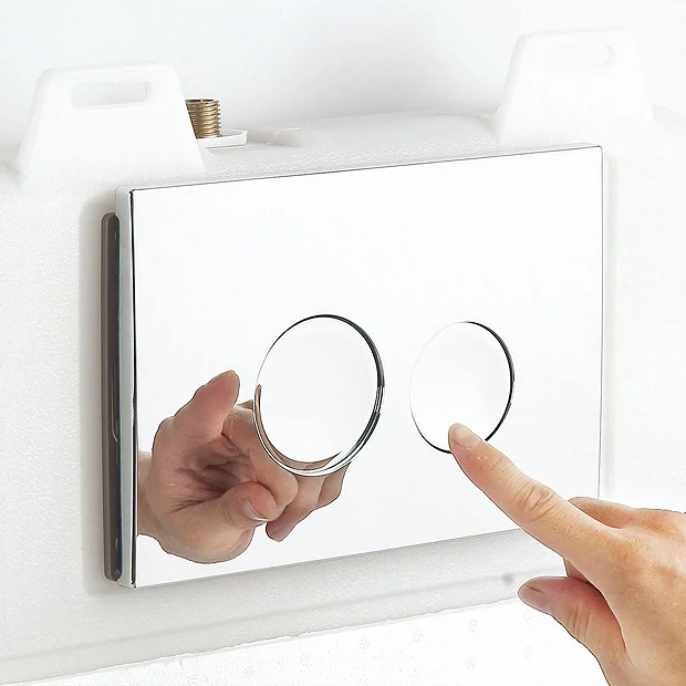 Arezzo Compact Top/Front Flush Toilet Frame With Chrome Flush - Round Buttons 1 Arezzo Compact Top/Front Flush Toilet Frame With Chrome Flush - Round Buttons