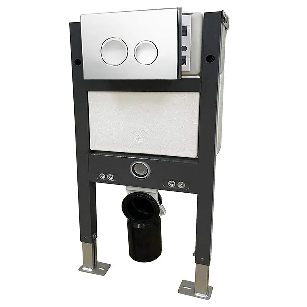 Arezzo Compact Top/Front Flush Toilet Frame With Chrome Flush - Round Buttons 2 Arezzo Compact Top/Front Flush Toilet Frame With Chrome Flush - Round Buttons - Image 2