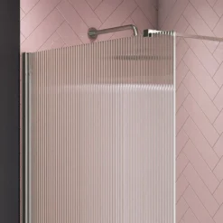 Arezzo 1700 X 700 Bath Replacement Wet Room (1000mm Chrome Fluted Glass Screen W. Tray) -Villeroy Shop azchf17brwr d3