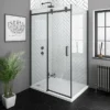 Arezzo 800 X 1950 Matt Black Frameless Side Panel (8mm Glass)