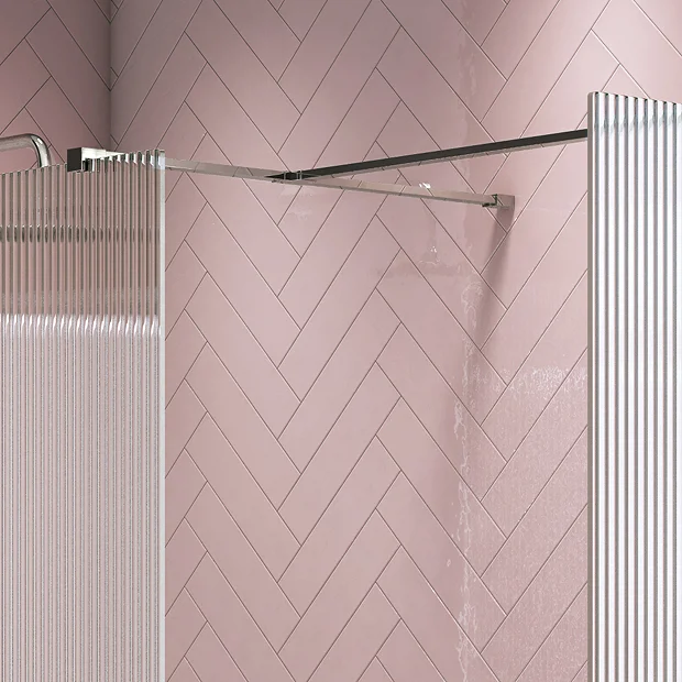 Arezzo 1400 X 900 Fluted Glass Chrome Walk In Enclosure (inc. Main Screen, Side Panel + Tray) 6 Arezzo 1400 X 900 Fluted Glass Chrome Walk In Enclosure (inc. Main Screen, Side Panel + Tray) - Image 6