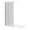 Arezzo 1400 X 900 Fluted Glass Chrome Profile Wet Room (800 Screen, Square Support Arm + Tray)