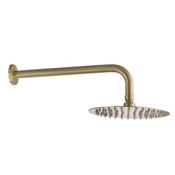 Arezzo Fluted Brushed Brass Round Thermostatic Shower Pack With Head + Handset -Villeroy Shop azfr2bbpkd2a 1