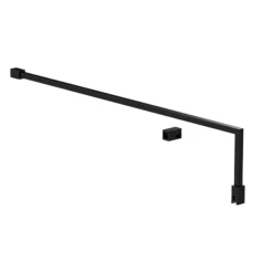 Arezzo Matt Black Grid Free Standing Wet Room Screen With Double Support Arms - Various Sizes -Villeroy Shop azg7dwsa2