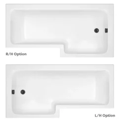 Arezzo Shower Bath - 1700mm L Shaped With Matt Black Screen + Matt Blue Panel 5 Arezzo Shower Bath - 1700mm L Shaped With Matt Black Screen + Matt Blue Panel -Villeroy Shop azlb17 d1