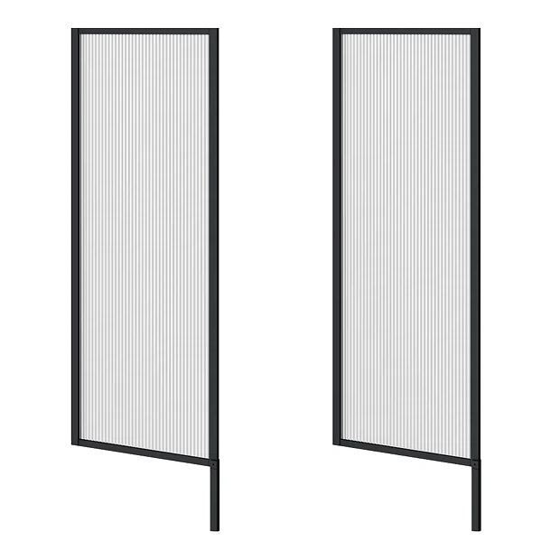 2 X Arezzo Fluted Glass Matt Black Framed Urinal Partitions 1 2 X Arezzo Fluted Glass Matt Black Framed Urinal Partitions