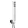 Arezzo Chrome Industrial Style Push Button Shower Valve With Diverter, Handset, Fixed Shower Head + 4 Body Jets