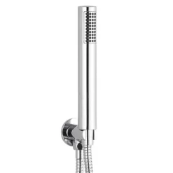 Arezzo Chrome Industrial Style Push Button Shower Valve With Diverter, Handset, Fixed Shower Head + 4 Body Jets