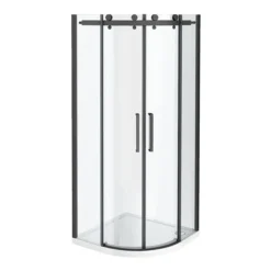 Arezzo Matt Black 800 X 800mm Frameless Quadrant Shower Enclosure -Villeroy Shop azq8 d1n