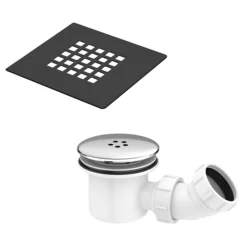 Arezzo Matt Black 900 X 900mm Frameless Quadrant Shower Enclosure With Black Tray -Villeroy Shop azq9bt d3