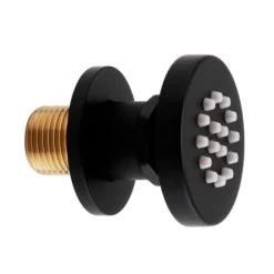 Arezzo Matt Black Round Concealed Triple Shower Valve With Diverter, Handset, Fixed Shower Head + 4 Body Jets -Villeroy Shop azrdsv38hbd3