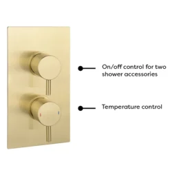 Arezzo Brushed Brass Round Shower System With Diverter, Fixed Shower Head + 4 Body Jets -Villeroy Shop azrdsv4bjbbd3