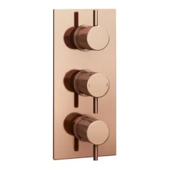 Arezzo Rose Gold Round Thermostatic Shower Pack With Wall Mounted Head + Handset -Villeroy Shop azrgspk4 detail1