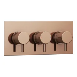 Arezzo Rose Gold Round Thermostatic Shower Pack With Wall Mounted Head + Handset -Villeroy Shop azrgspk4 detail2