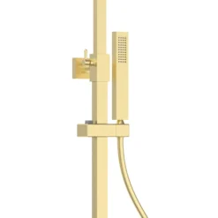 Arezzo Deluxe Cool Touch Square Thermostatic Shower (300 X 300mm Head - Brushed Brass) -Villeroy Shop azs2ctbb d2