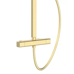 Arezzo Deluxe Cool Touch Square Thermostatic Shower (300 X 300mm Head - Brushed Brass) -Villeroy Shop azs2ctbb d3