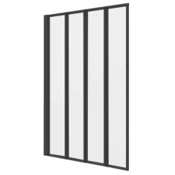 Arezzo Square Single Ended Bath With Matt Black Bi-Fold Screen -Villeroy Shop azsbf d4