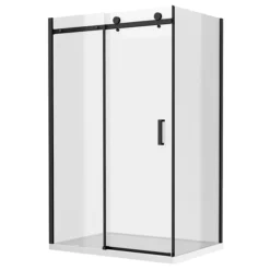 Arezzo Matt Black 1200 X 900 Frameless Sliding Door Shower Enclosure