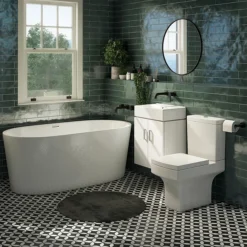 Arezzo Square Close Coupled Toilet + Soft Close Seat -Villeroy Shop azsqcc d2