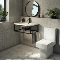 Arezzo Square Close Coupled Toilet + Soft Close Seat -Villeroy Shop azsqcc d3