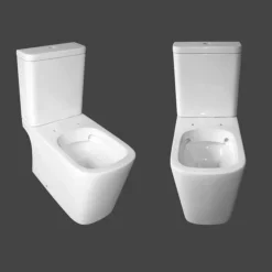 Arezzo Square Close Coupled Rimless Toilet With Soft Close Seat -Villeroy Shop azssqcc d4