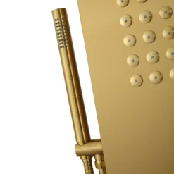 Arezzo Shower Tower Panel - Brushed Brass (Thermostatic) -Villeroy Shop azstp5bb d2