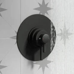 Arezzo Matt Black Round Concealed Dual Thermostatic Shower Valve -Villeroy Shop azsv4mb d2