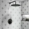Arezzo Matt Black Round Concealed Dual Thermostatic Shower Valve