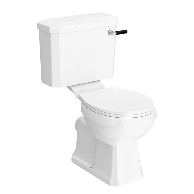 Arezzo Traditional Toilet With Chrome + Matt Black Lever 1 Arezzo Traditional Toilet With Chrome + Matt Black Lever