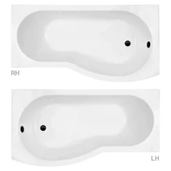 Arezzo Round Matt Black Shower Bath + Exposed Shower Pack (1700 B Shaped With Screen + Panel) -Villeroy Shop azv17bpakd1