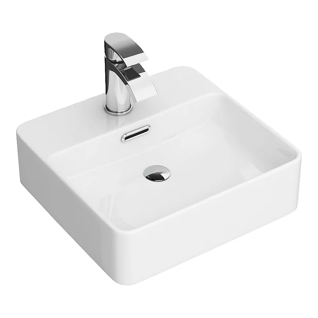 Arezzo 425 X 425mm Gloss White 1TH Rectangular Counter Top Basin 1 Arezzo 425 X 425mm Gloss White 1TH Rectangular Counter Top Basin