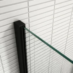 Arezzo Matt Black 10mm Glass 1400 X 800 Wet Room (inc. Screen, Side Panel + Tray) -Villeroy Shop azwiesp148 d2 1