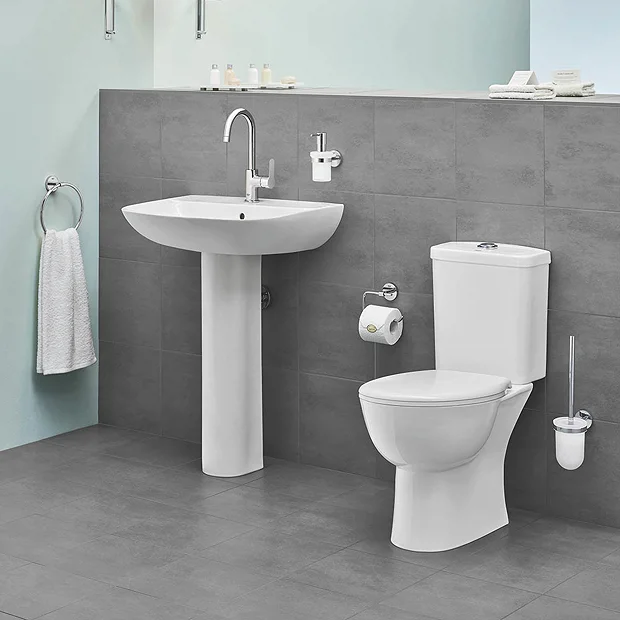Grohe Bau 600mm 1TH Basin + Full Pedestal 1 Grohe Bau 600mm 1TH Basin + Full Pedestal