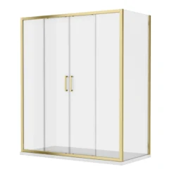 Toreno Brushed Brass 1700 X 900mm Double Sliding Door Shower Enclosure Without Tray -Villeroy Shop bb147sdent d1 2
