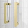 Toreno Brushed Brass 1400 X 900mm Double Sliding Door Shower Enclosure Without Tray
