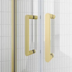 Toreno Brushed Brass 1200 X 800mm Offset Quadrant Shower Enclosure Without Tray