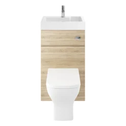 Brooklyn 500mm Natural Oak 2-In-1 Combined Wash Basin & Toilet -Villeroy Shop bcomoak detail1