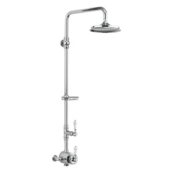 Burlington Stour Thermostatic Exposed Single Outlet Shower Valve & Rigid Riser With Fixed Shower Head