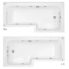Laguna Whirlpool Spa 8 Jet L-Shaped Shower Bath + Screen