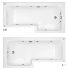 Laguna Whirlpool Spa 8 Jet L-Shaped Shower Bath + Screen