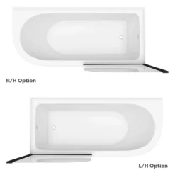 Appleby 1700 Roll Top Shower Bath With Matt Black Screen + Leg Set -Villeroy Shop bka17bs n d4