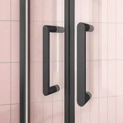 Toreno Matt Black 1200 X 800mm Offset Quadrant Shower Enclosure -Villeroy Shop blk128q2d d3