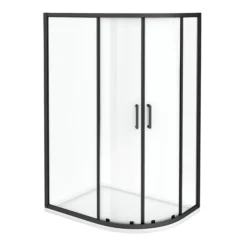 Toreno Matt Black 1200 X 800mm Offset Quadrant Shower Enclosure -Villeroy Shop blk128q2d d5