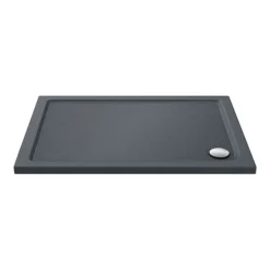 Toreno Matt Black 1200 X 900mm Sliding Door Shower Enclosure + Slate Effect Tray